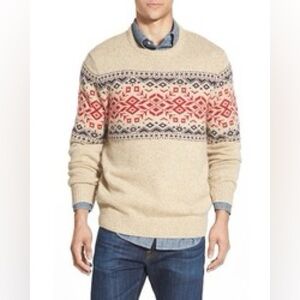 Vineyard Vines Fair Isle Crewneck Nordic Inspired Wool Blend Sweater Sz M